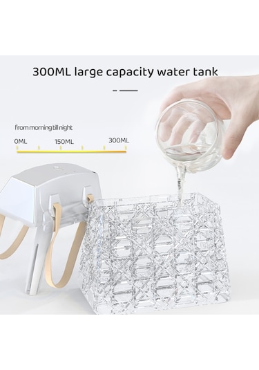 Sones Masaüstü Küçük Kristal Çanta Nemlendirici Aroma Ortam Aydınlatması, Renk: Mavi Şarj Edilebilir