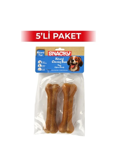 Snacky Natural Köpek Çiğneme Kemiği 13 Cm 2'li 5 Paket