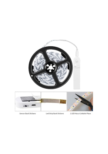 Geeroyoo Hareket Sensörlü Su Geçirmez Led Şerit Işık - Mutfak, Yatak Odası Ve Dolap Altı Aydınlatma 6.56ft Diğer
