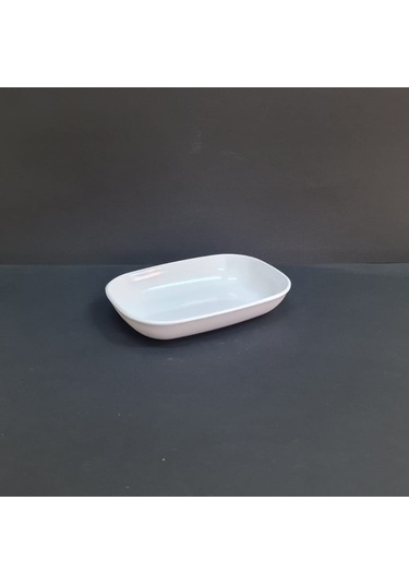 6 Adet Standart Melamin Kare Çerez & Meze Tabağı 16x11 Cm - Derinlik 3 Cm - Beyaz Beyaz