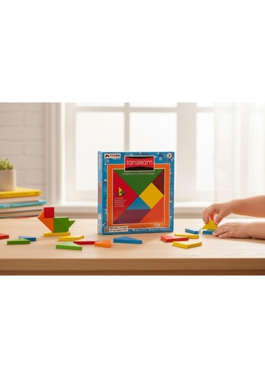Tangram Montessori Eğitim Oyunu - Ahşap Zeka Ve Şekil Geliştirme Seti 7 Parça