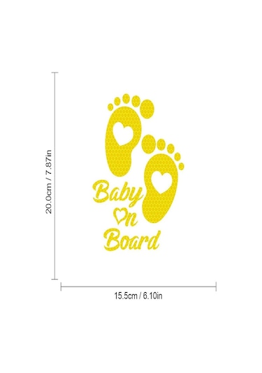 Reflektörlü Arabada Bebek Var Oto Sticker Yapıştırma