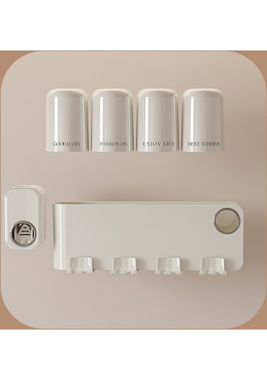 Yystore Diş Fırçası Tutucu Depolama Rafı Taşınabilir Ev Kullanımı Hızlı Kurulum Ysj8784 Bej - Sarı