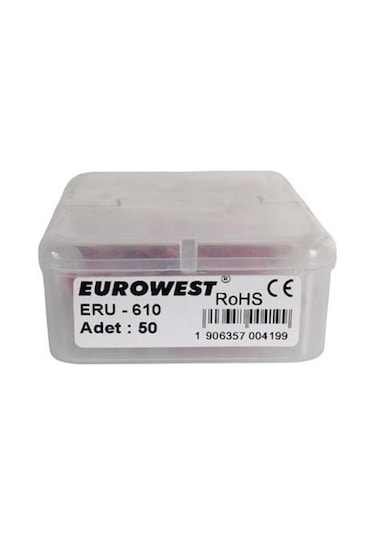 Eurowest 8,00-10,00mm M6 Yuvarlak Tip İzoleli Kablo Ucu 1 Kutu 50 Adet