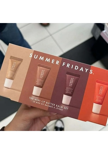 Folinda Summer Fridays Mini Dörtlü Set: Renkli Şeffaf Nemlendirici Dudak Balsamı 5g X4