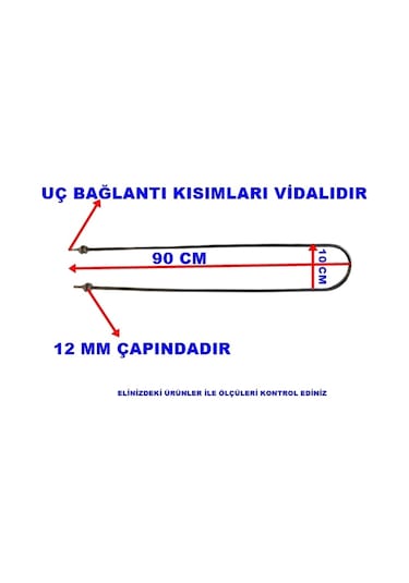 Ender Benmari 90cm Rekorlu Düz Rezistans 2500w 220v 8,5 Cr-ni