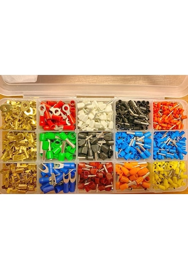 800 parça pabuc, yüksük, çatal, dışı terminal kablo ucu seti