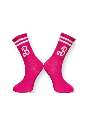 2'li Unısex Sevgililer Günü Özel Tasarım Pembe Ve Kırmızı Kalp Tasarımlı Esnek Nem Alabilen Pamuklu Spor Soket Çoraplar Çok Renkli