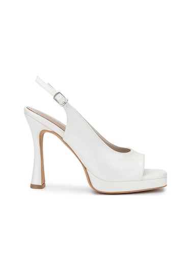 Tamer Tanca Kadın Vegan Beyaz Sedef Topuklu Ayakkabı 891 753 Bn Ayk Y25 Beyaz Sedef Beyaz
