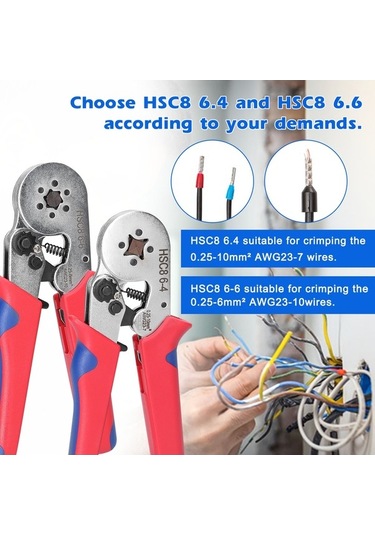 Dancemonkey Profesyonel Kablo Sıkma & Soyma Takımı - Hsc8 6-6 & Ye-1r 0.25-6mm² Çelik Takım