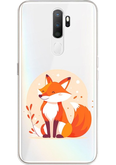 Oppo A9 2020 Uyumlu Tilki Desenli Silikon Kılıf