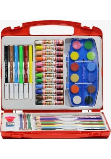 Fatih Boyama Çantası (Kuru Boya Sulu Boya Pastel Boya) 47 Parça