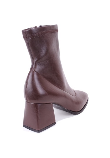 Dagoster Dza07-1277101 Kahve Klasik Topuklu Kadın Bot Kahve