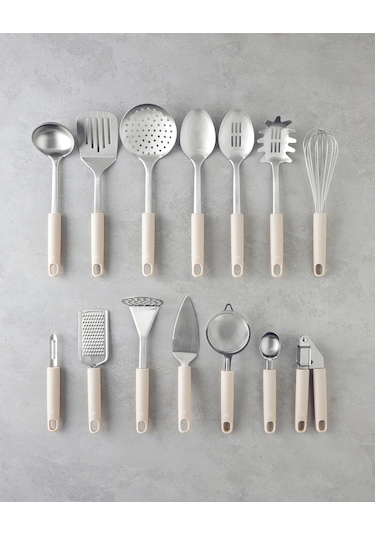 English Home Maisy Paslanmaz Çelik Servis Kaşığı Servis Gereci 31,9 Cm Krem Krem