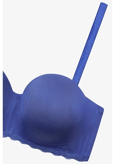 Kadın Dolgusuz Mikro Straplez Sütyen 80516 İndigo İndigo