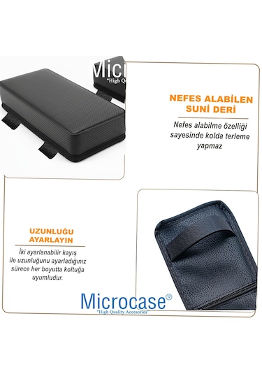 Microcase 3d Ortopedik Oto Araç Oyuncu Koltuk Kol Dayama Padi 2 Adet Al5401 Siyah