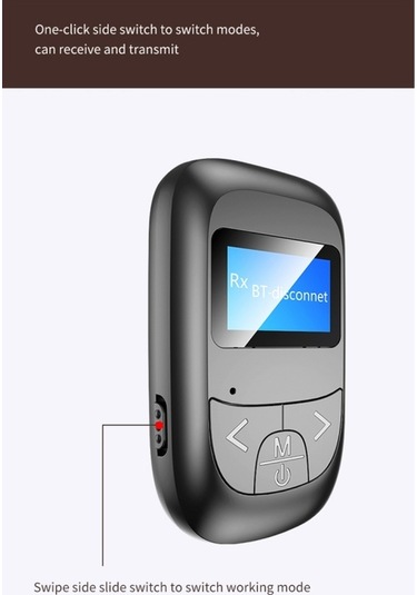 Sones T-14 Bluetooth 5.0 2'si 1 Arada Lcd Dijital Ekran Bluetooth Adaptörü Alıcı Verici Siyah