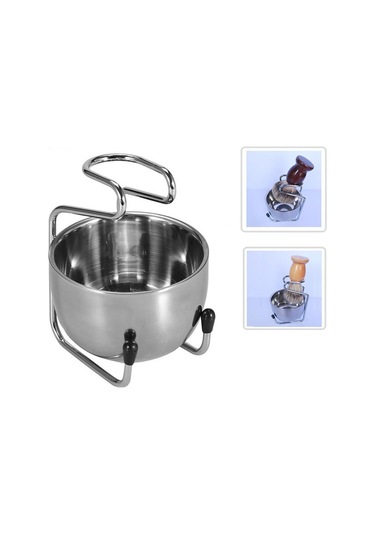 Homyl Tıraş Kasesi Paslanmaz Çelik Metal Sabunluk Kupa Kase