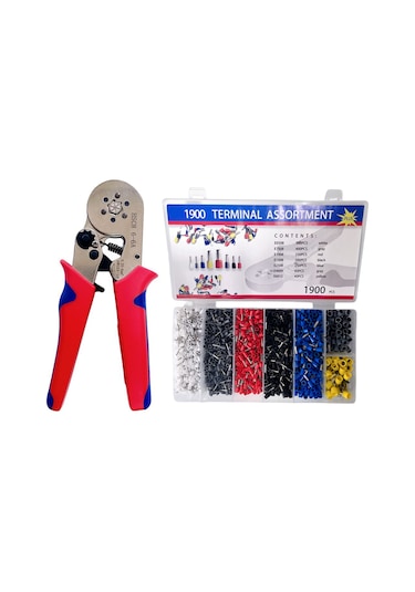 Tenfowee "profesyonel 0.25-6mm Hsc8 6-6a Kablo Pense Seti + 1900 Adet Konektör" Hsc8 6-6a+1900
