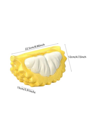 Homyl Durian Şekilli Mendil Kutusu Sevimli Dispenseri Banyo Sarı