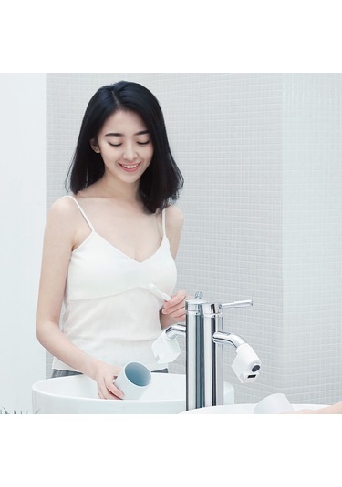 Lemestar Beyaz Akıllı Sensörlu Su Koruyucu - Yumruk Girişiyle Otomatik Su Akışı, 6 Ay Pil Ömrü, Mutfak/banyo Lavaboları İçin Kolay Kurulum, Taşma Korumalı Beyaz