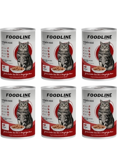 Foodline Biftekli Yetişkin Kedi Konservesi 6 x 400 G