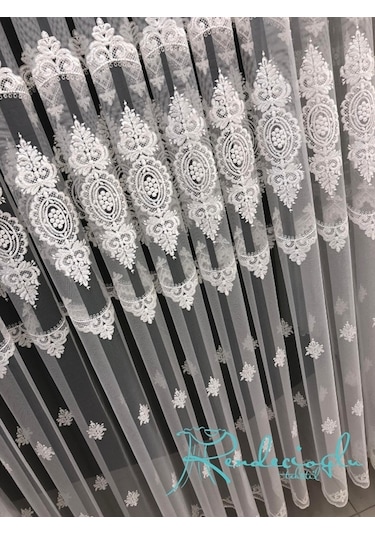 Tül Perde Brillant Gülşah Desen Yeni Sezon Tül Perde Ekru