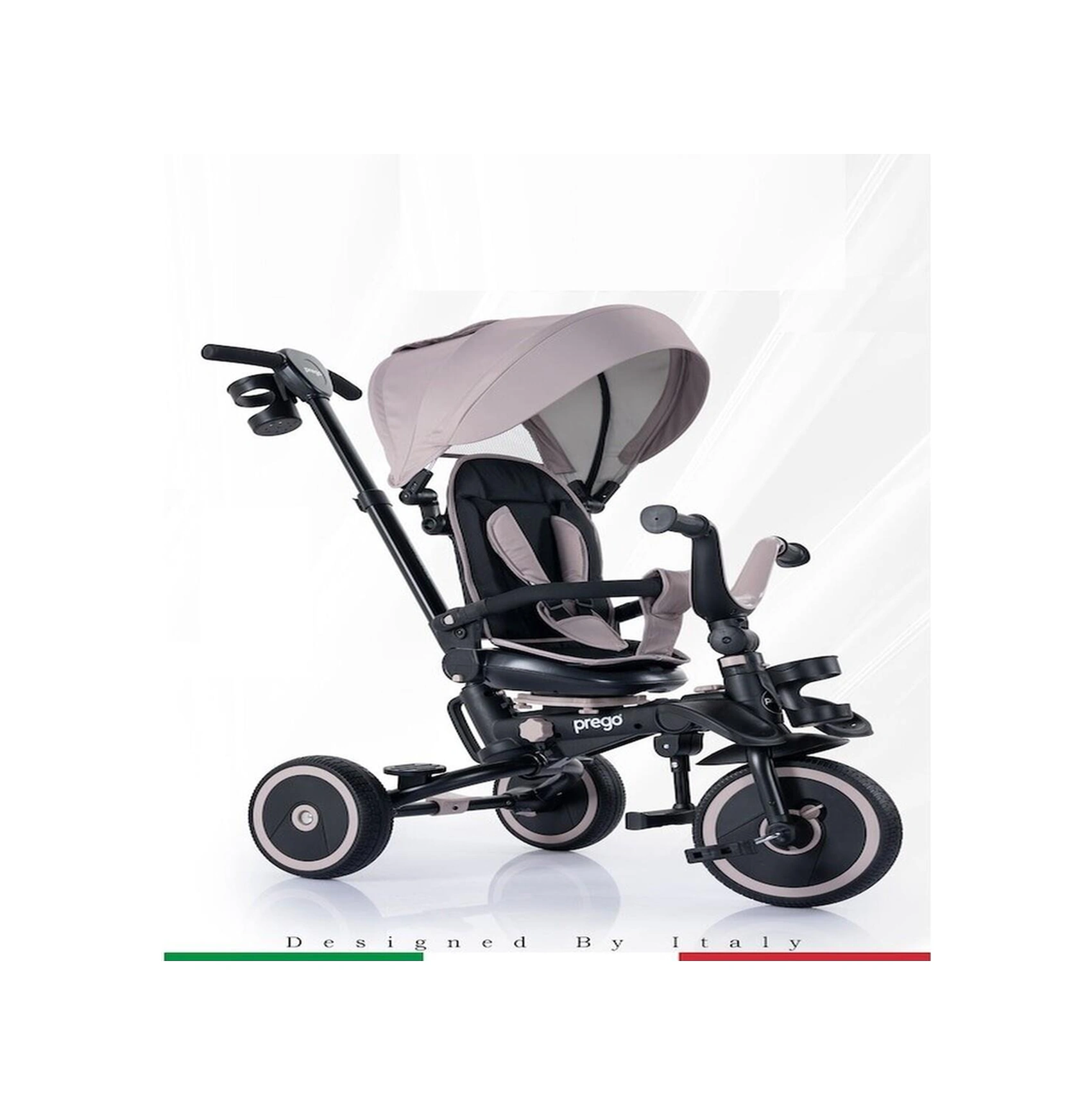 Prego Happy Dino Plus 360 Tamamen Katlanabilir Çocuk Bisikleti Bej Siyah