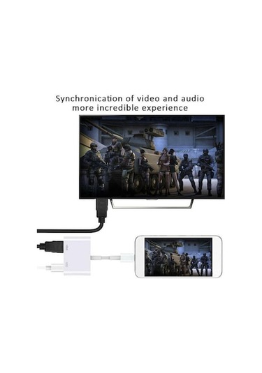 iphone Uyumlu 6 7 8 11 Xr Lightning To Hdmı Çevirici Dönüştürücü Adaptör (537801014)