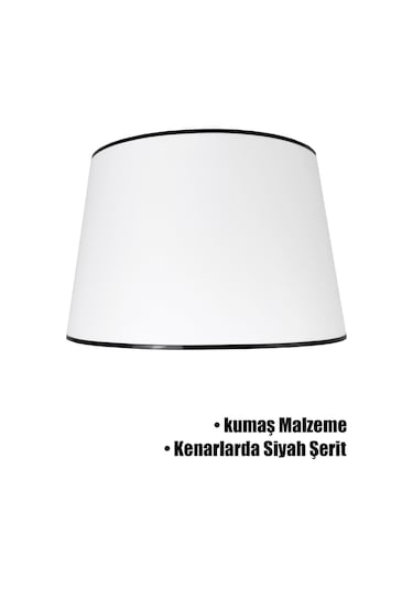 Beyaz Siyah Şeritli Lambader Şapkası Beyaz