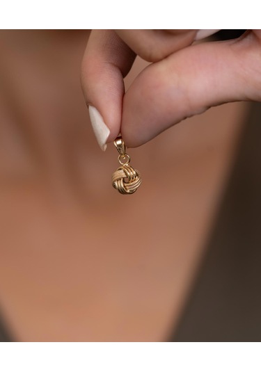 Bayar Gold 14 Ayar Altın İtalyan Düğüm Kolye Ucu Sarı Altın