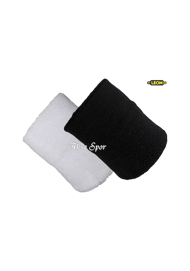 Sporcu Havlu El Bilekliği 2 Adet Havlu Bileklik Beyaz - Siyah