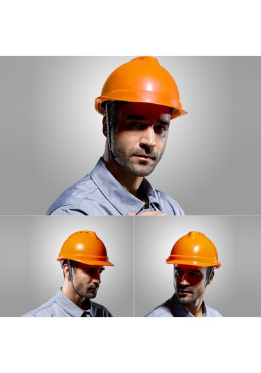 Symbee Abs Malzeme Konstrüksiyon Kaskı - Konforlu, Havalandırmalı, Çok Nokta Tamponlu Turuncu Yüksek Konfigürasyon Döner Tip