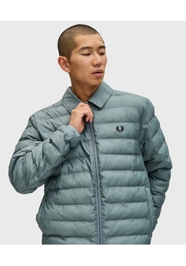 Fred Perry J1301 Collared Insulated Erkek Mont Yeşil