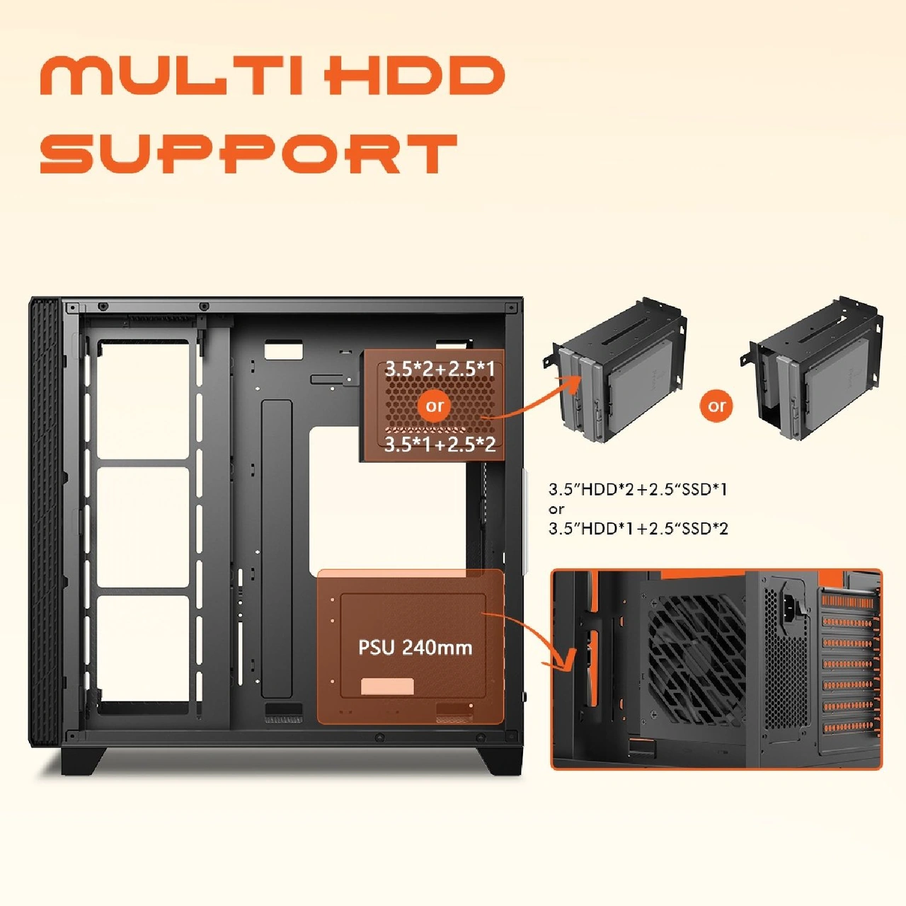 Gameagle Storm Bilgisayar Kasası / 850w +80 Power / 360 Sıvı Soğutma Siyah