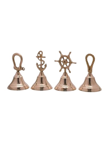 Denizcilik Grubu-marine Pirinç Aksesuar-masa Üstü Zil 4 Lü-13x6x
