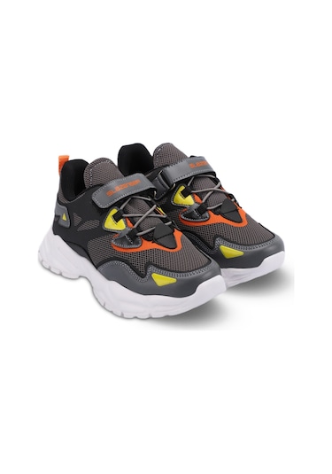 Slazenger KAJAL I Çocuk Cırt Cırtlı Koyu Gri Sneaker