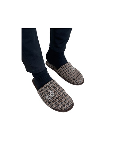 Kahverengi Kışlık Erkek Ev Terliği-kahverengi