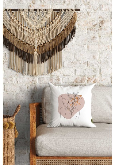 Modern Kadın Desenli Çift Yön Dijital Baskılı Dekoratif Kırlent Kılıfı Yastık Kılıfı 39x39cm Çok Renkli