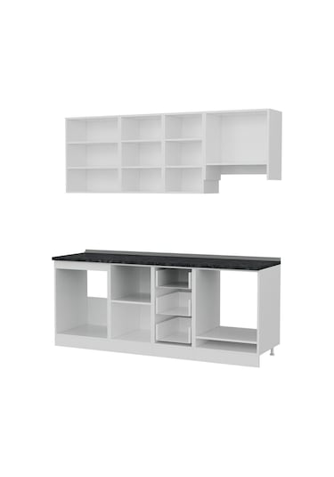 Minar 205 Cm Mutfak Dolabı Beyaz Antrasit 205-a5