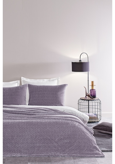 Puffy Lines Tek Kişilik Yatak Örtüsü Seti - Kül Moru