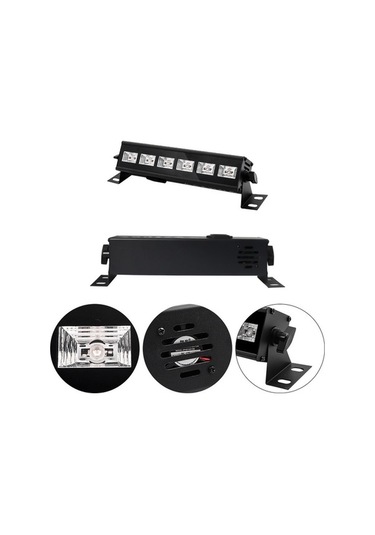 Pazly Uv Renkli Parti Otomatik Mor Led Lamba Işık Işık Işık Disko Dekorasyon Çubuğu Çok Blacklight 6 So Çok Renkli