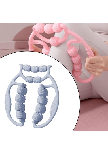 Suntek Bacak Masaj Aleti Silindiri 21 Tekerlek Kas Egzersiz Uyluk Mavi