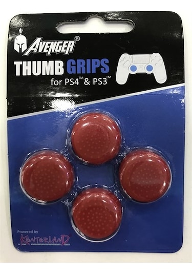 Kontorland PS4 Uyumlu Ps3 Analog Koruyucu Lastik 4 Lü Kırmızı