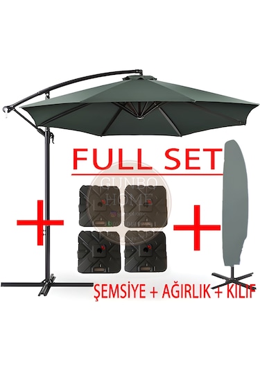Gunbo Home 3 Mt 8 Kaburga Full Demir 21 Kg Antrasitbahçe Şemsiyes