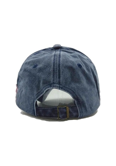 Retro Tarzı Üç Bantlı Beyzbol Şapkası - Unisex Denim Klasik Şapka Erkek Ve Kadın İçin Mavi