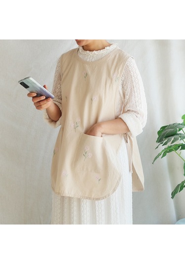 Dianziye Kumaş Çocuk Ve Anne-baba Desenli Gömlek Desenli Ev Ve Atölye Kullanıma Uygun Kısa Tip Fonksiyonel Apron Kahverengi, S Beden 110-150 Cm Khaki