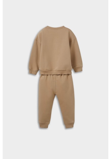 Defacto Erkek Bebek 2li Takım Basic Düz Sweatshirt Eşofman Altı E8430a525aubg109 Bej