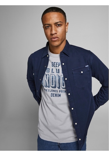 Jack Jones Erkek Denim Gömlek Jjesherıdan 12138115 Lacivert