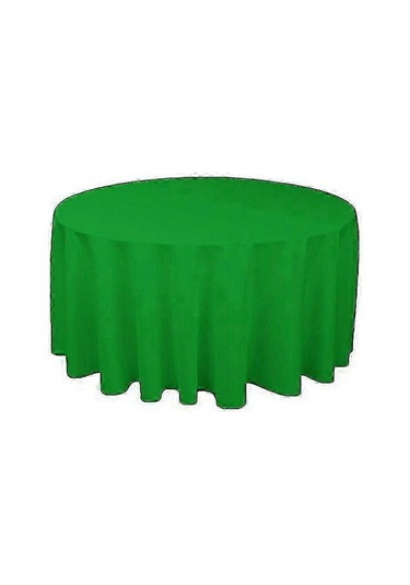 Düğün Partisi İçin Beyaz Siyah Kırmızı Mavi Altın Çapında 220cm Yeşil Polyester Yuvarlak Masa Örtüsü Diğer